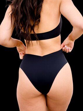 onewith swim Jennings V-Cut High-Waisted Bikini Bottom Size MM / Abyss